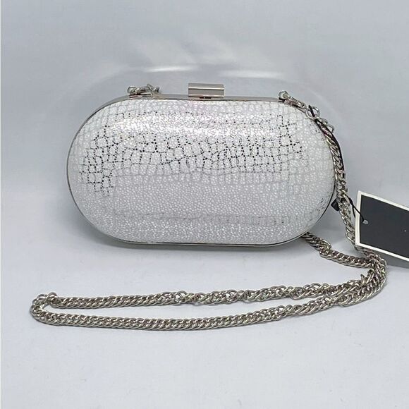Chiara Boni Alba Metallic Leather Clutch